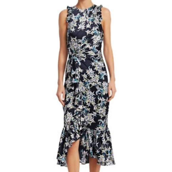 Cinq à Sept Mirna Silk Sleeveless Ruffled Dress - Picture 1 of 10